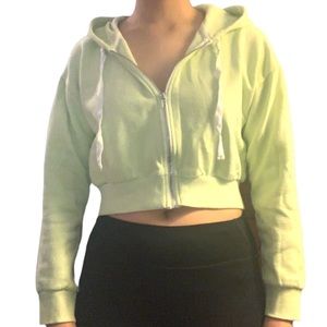 Forever 21 Cropped Zip Up Hoodie